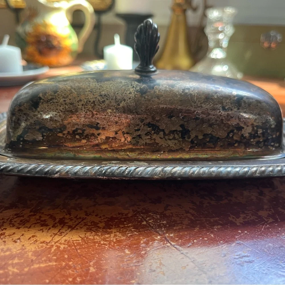 Vintage Elegant Silver Butter Dish